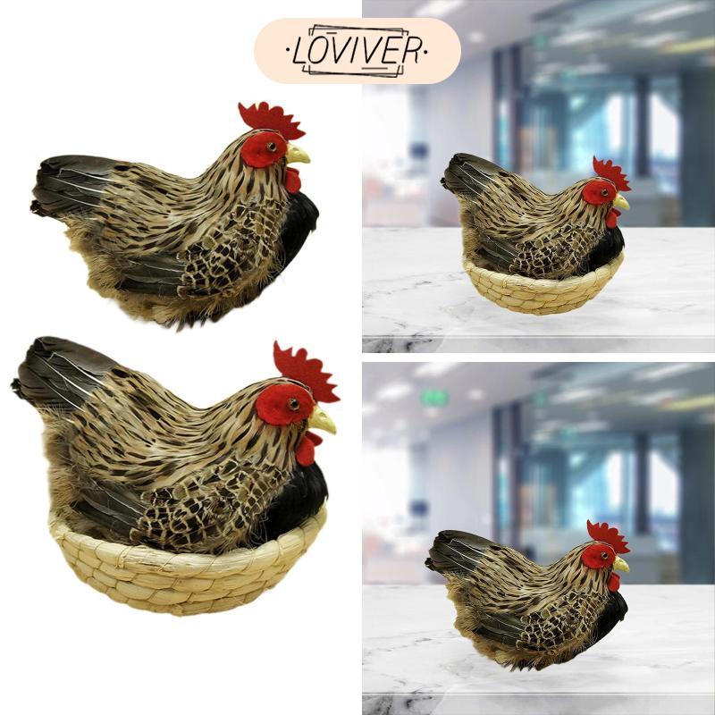 โมเดลจําลองไก่จําลองปลอมจําลองหุ่นไก่ตกแต่งกลางแจ้ง