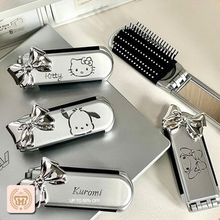 [COD] PROMO Sisir Rambut Lipat Kaca Karakter Imut Sisir Lipat Portable Sisir 2IN1