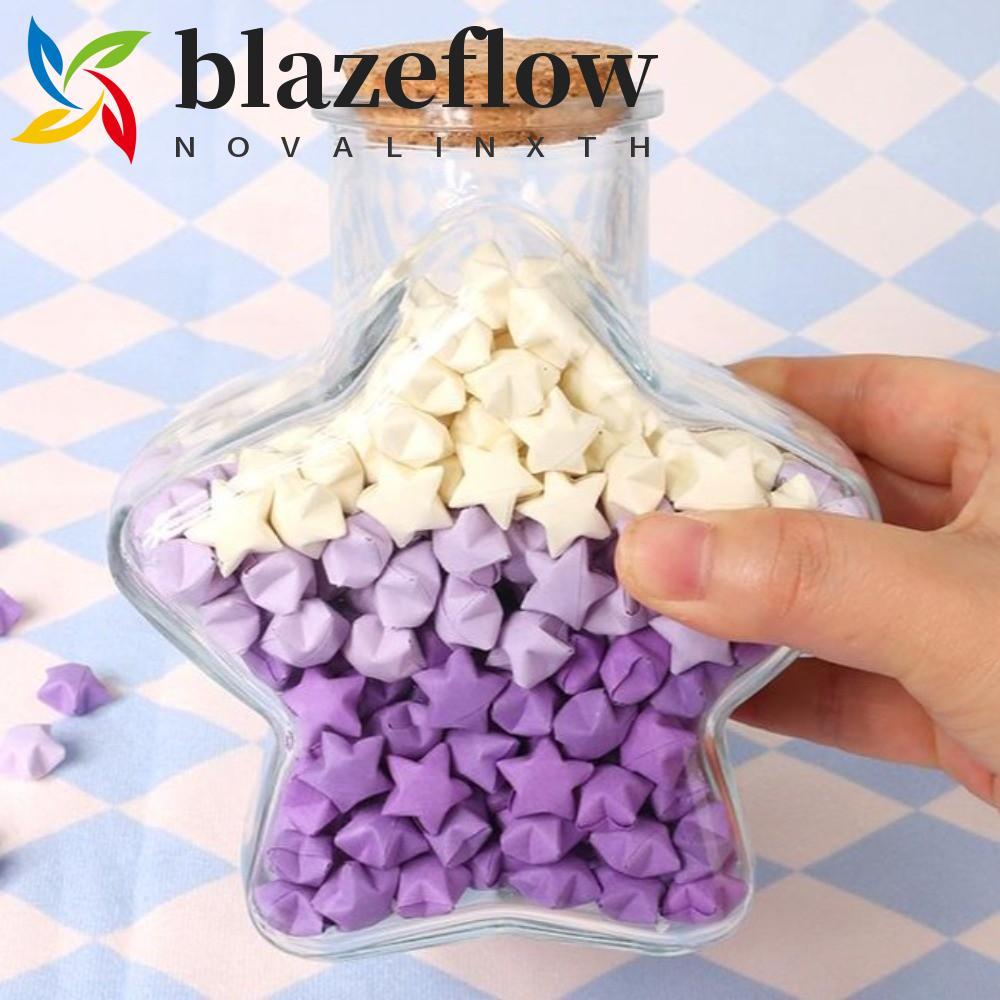 BLAZEFLOW DIY Stars Wishing Bottle, Paper Star Glass Bottle Origami Stars Paper Strips, DIY Rainbow 