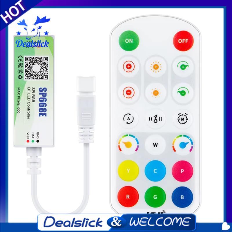 SP668E สําหรับ WS2811 สําหรับ WS2812B SPI RGB LED Controller 600 IC BT APP 2.4G ระยะไกลสําหรับ DIY แ