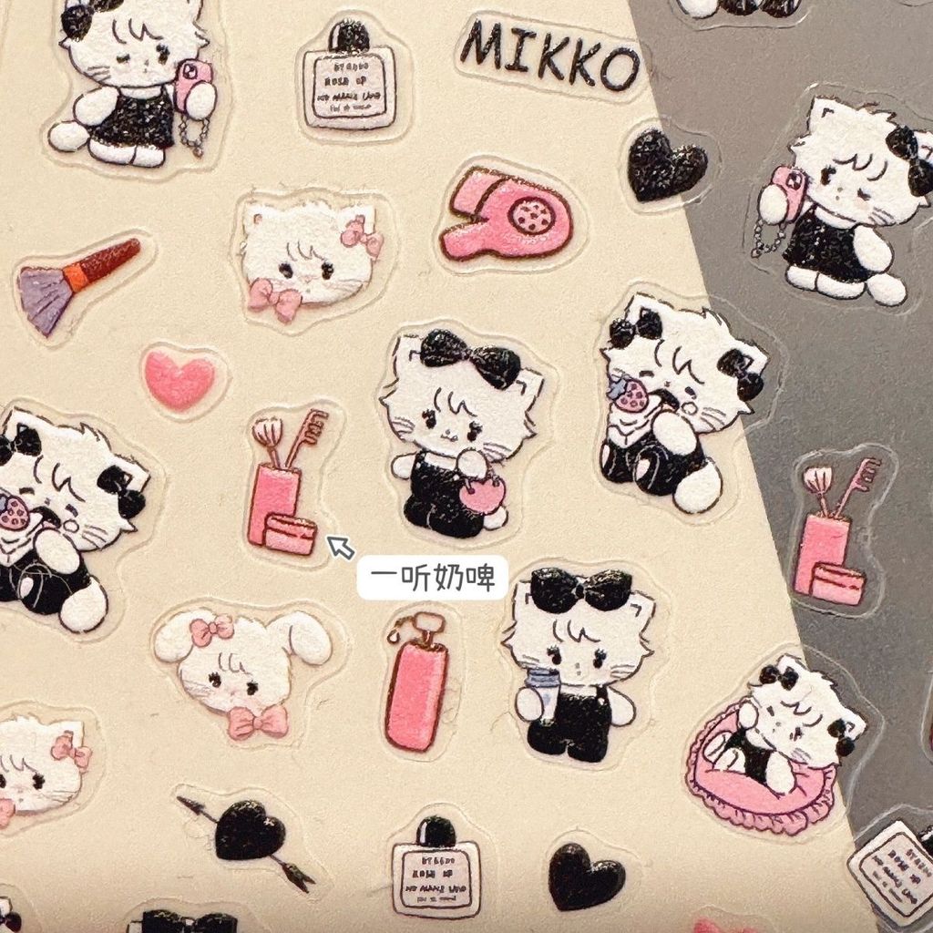 日系甜心Mikko美甲贴纸diy卡通浮雕立体防水甜酷可爱ccd笔杆贴Japanese Sweetheart Mikko Nail Art Sticker difhybocx1.th20260117