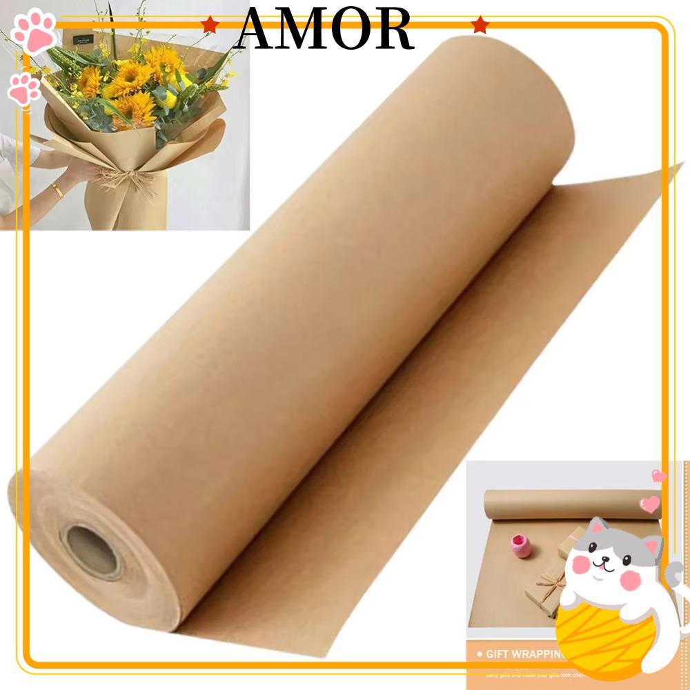 AMOR ห่อ หนา 30 ซม. กระดาษคราฟท์สีน้ําตาล ทนทาน ม้วนยาว 5/10/30/50 เมตร ใช้ห่อของขวัญ ย้าย บรรจุ DIY
