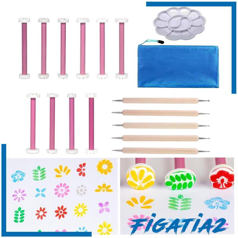 [Figatia2] เครื่องมือกลีบดอกไม้สําหรับ Dot Painting DIY Nail Art สําหรับหินลายนูนเซรามิก