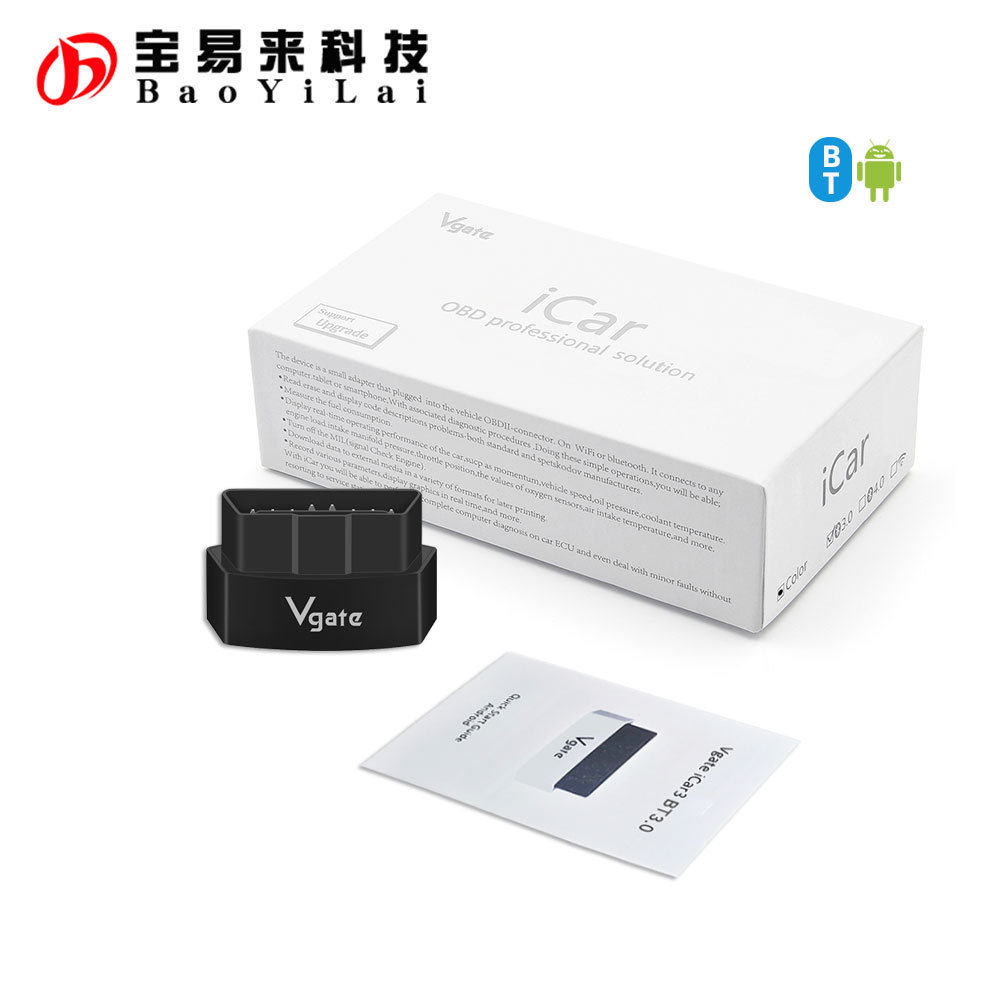 ICAR3 Bluetooth3.0 Bluetooth Black Car Diagnostic Instrument obd doctor สําหรับ Android 4.6