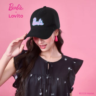Barbie™ X Lovito แคชชวล หมวกทรงลำลองปักลายสไตล์สำหรับฤดูร้อน เกาหลี อินเทรนด์ LB1AD012