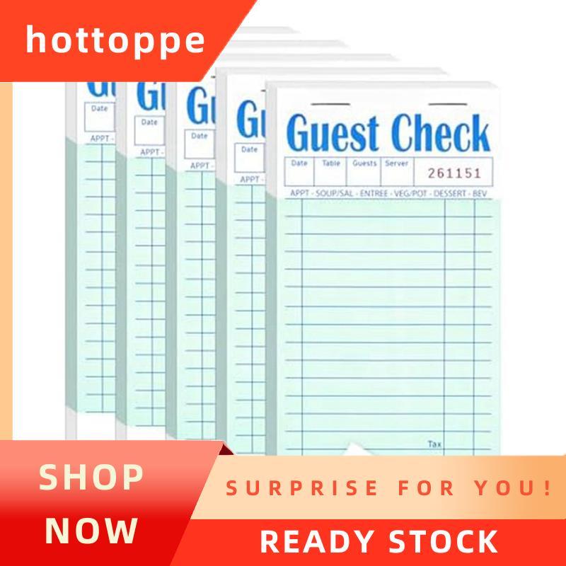 hottoppe5 Pack Guest Check Books Server Note Pads สําหรับร้านอาหารร้านอาหาร Order Pad 50 แผ่น/แพ็ค