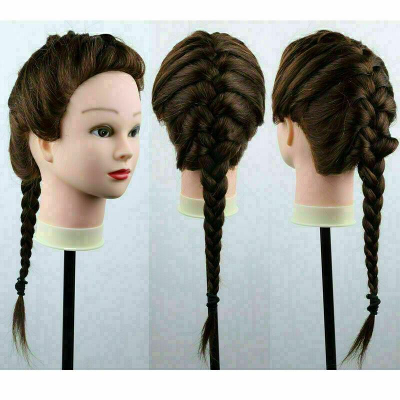 VanSuper Manequin Human Hair ตัดผมฝึกทรงผมช่างทําผมตุ๊กตา HOT