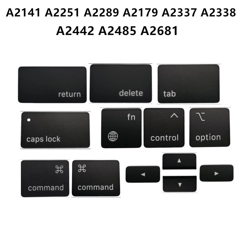 A2141 A2337 A2442 A2681 A2251 A2289 A2338 keycap สําหรับ Macbook Pro Caps ล็อคควบคุมลบ Fn กลับ Tab Command keycap US Layout