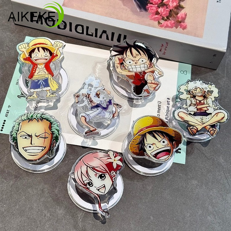 Universal Magnetic การ์ตูน One Piece Luffy ที่วางโทรศัพท์มือถือ Cool Zoro ขาตั้งแบบพกพาขยายได้ Strong วงเล็บแม่เหล็ก