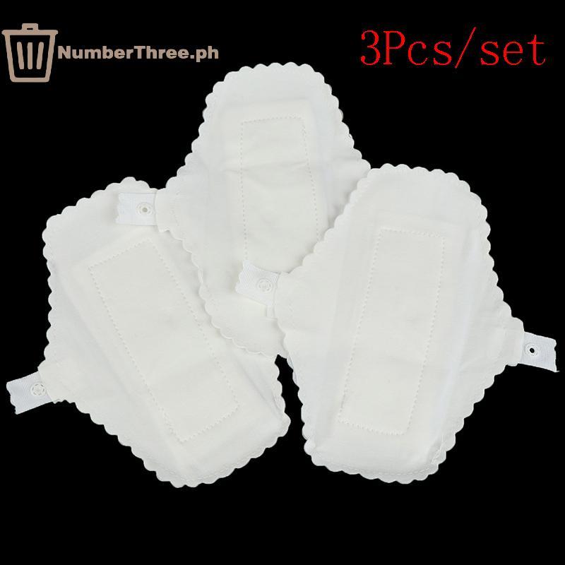 NumberThree 3 ชิ้นผ้าฝ้ายแบบใช้ซ้ําได้ประจําเดือนผ้าสุขาภิบาล Panty Liners แผ่นสุขอนามัยของผู้หญิง P