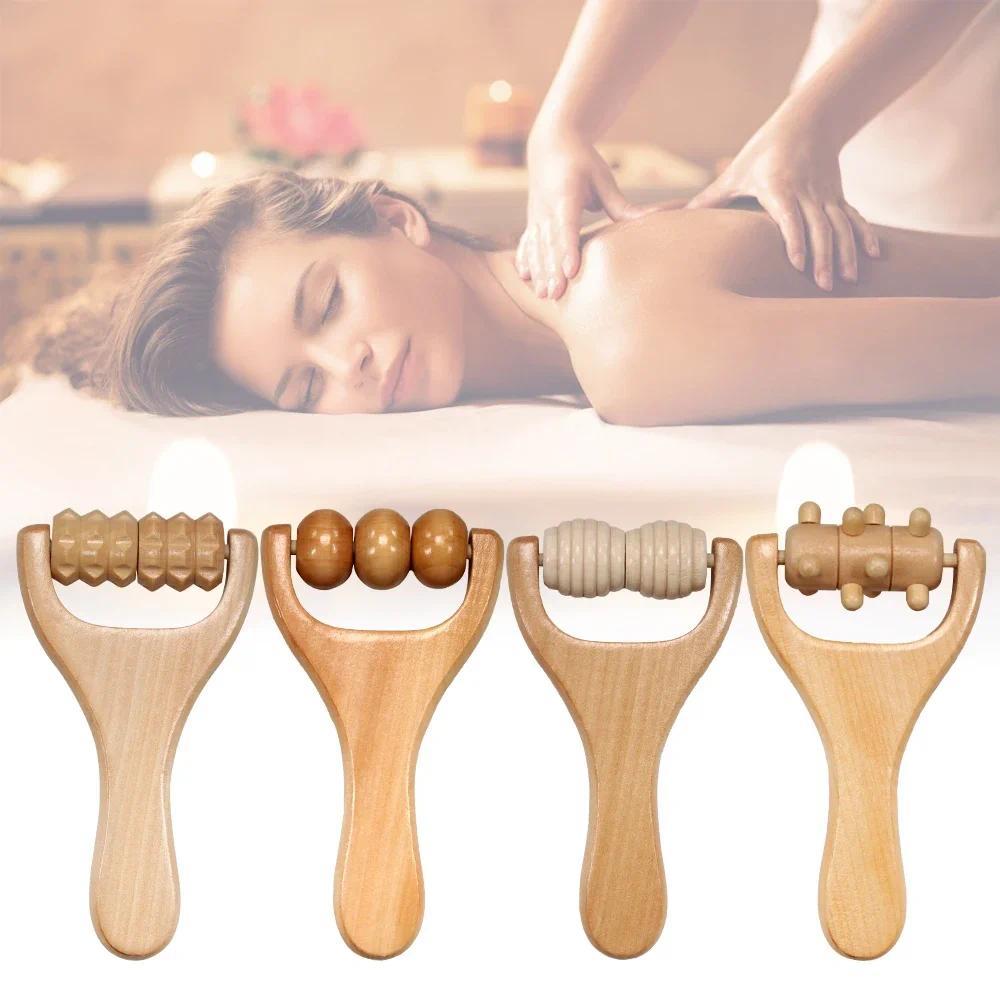 1Pcs Massage Rollers Wooden Neck Roller Massager Wooden Trigger Point Roller Massager Muscle Roller 