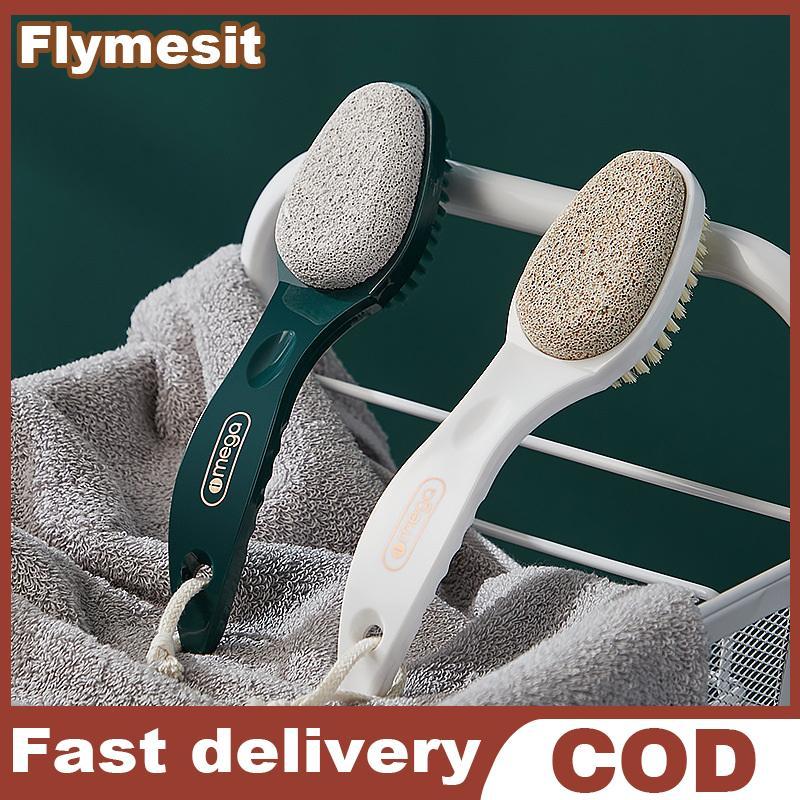 Flymesit 2-in-1 แปรงขัดเท้าเครื่องมือดูแลส้นเท้า Pedicure เครื่องมือแปรงขัด Pedicure เครื่องมือสองด้านเท้าบดหิน EN