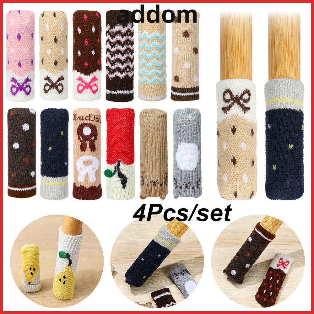 ADDOM 4 ชิ้น/เซ็ตเก้าอี้ถุงเท้ายืดหยุ่นถัก Anti-Noise Non-slip ป้องกัน