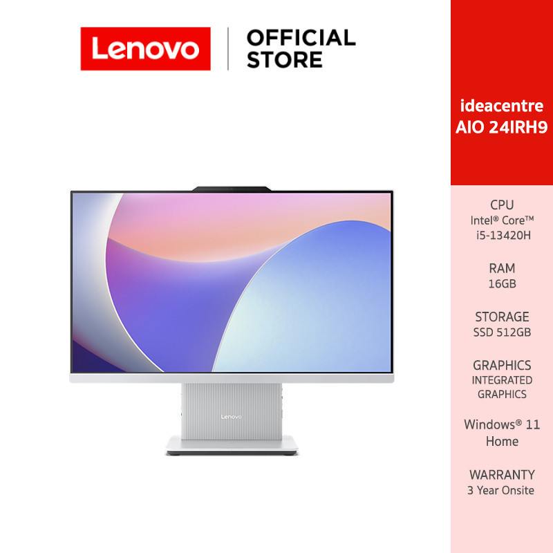 [ผ่อน 0%]Lenovo IdeaCentre AIO 24IRH9(F0HN009MTA) Intel I5-13420H 16GB SSD 512GB 23.8" IPS
