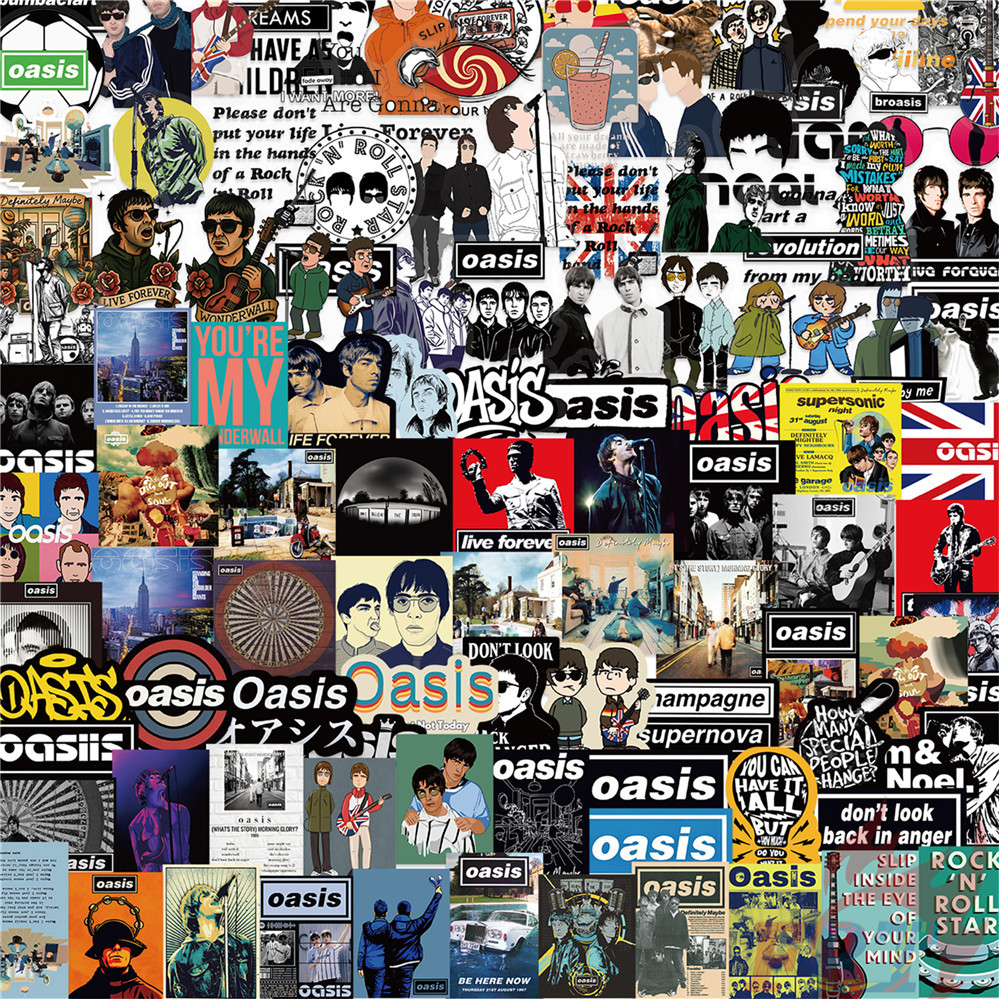 105ชิ้น/เซ็ต ❉ วงร็อค . สติ๊กเกอร์ Oasis PET ❉ แฟชั่น DIY สติ๊กเกอร์กันน้ํา Doodle สติ๊กเกอร์
