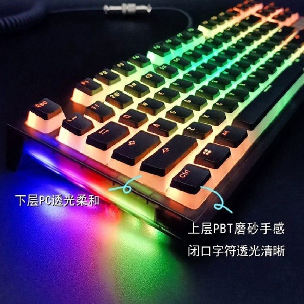 keycap คีย์แคป คีย์แคปไทย Pudding Mechanical Keyboard Keycap ที่กําหนดเอง 61/68/87/98/100/108PBTRGB 