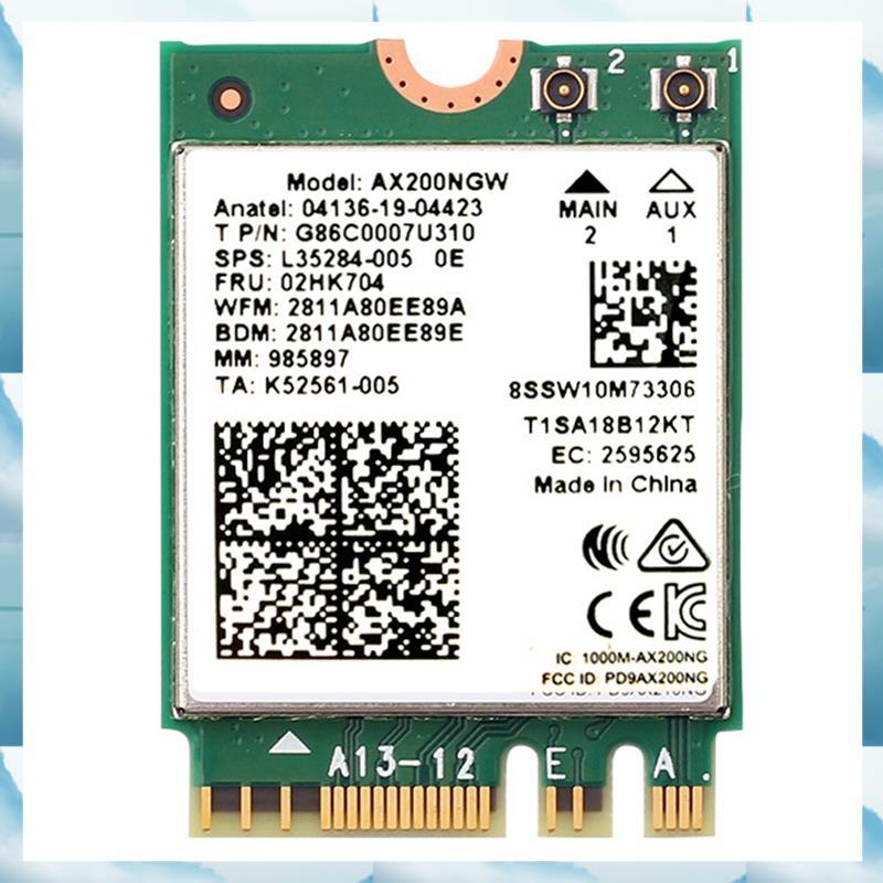 [WSB] AX200 AX200NGW การ์ดเครือข่าย M.2 NGFF 2.4 Ghz/5G WI-FI 6 2974Mbps การ์ด WiFi 802.11Ax Bluetoo