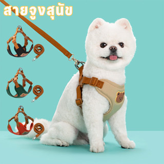 COD เสื้อรัดอกสุนัขแมว พร้อมสายจูงสัตว์เลี้ยง ที่รัดอกปรับระ…