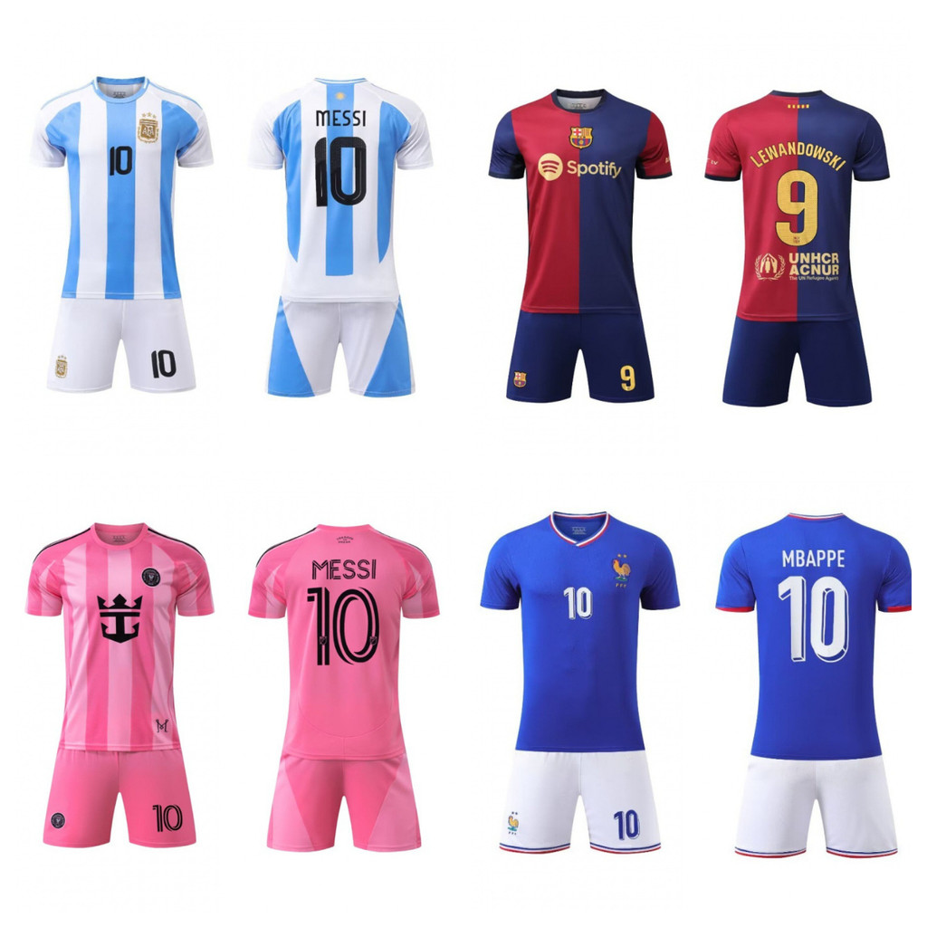 เสื้อฟุตบอล Messi CR7 Jersey สำหรับผู้ใหญ่ และนักเรียน มัธยมต้น เหมาะสำหรับการซ้อมและสวมใส่ในโอกาสต่