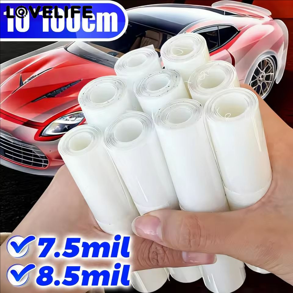 [AUTO&3C]1/3/5 ม้วน - ฟิล์มป้องกันรถยนต์ TPU ทนทาน, ฝาครอบรักษาตัวเองแบบโปร่งใสสําหรับการซ่อมแซมรอยขีดข่วน, โล่ร่างกายยานพาหนะ Universal Fit ที่ทนต่อสภาพอากาศ