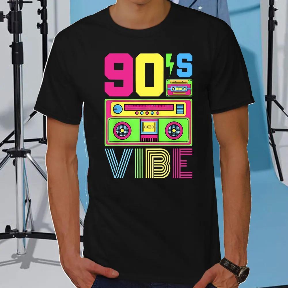 90s Vibe 1990 Style Fashion 90 Theme Outfit Nineties Costume T-Shirt Funny Graphic Tee Tops Unisex F