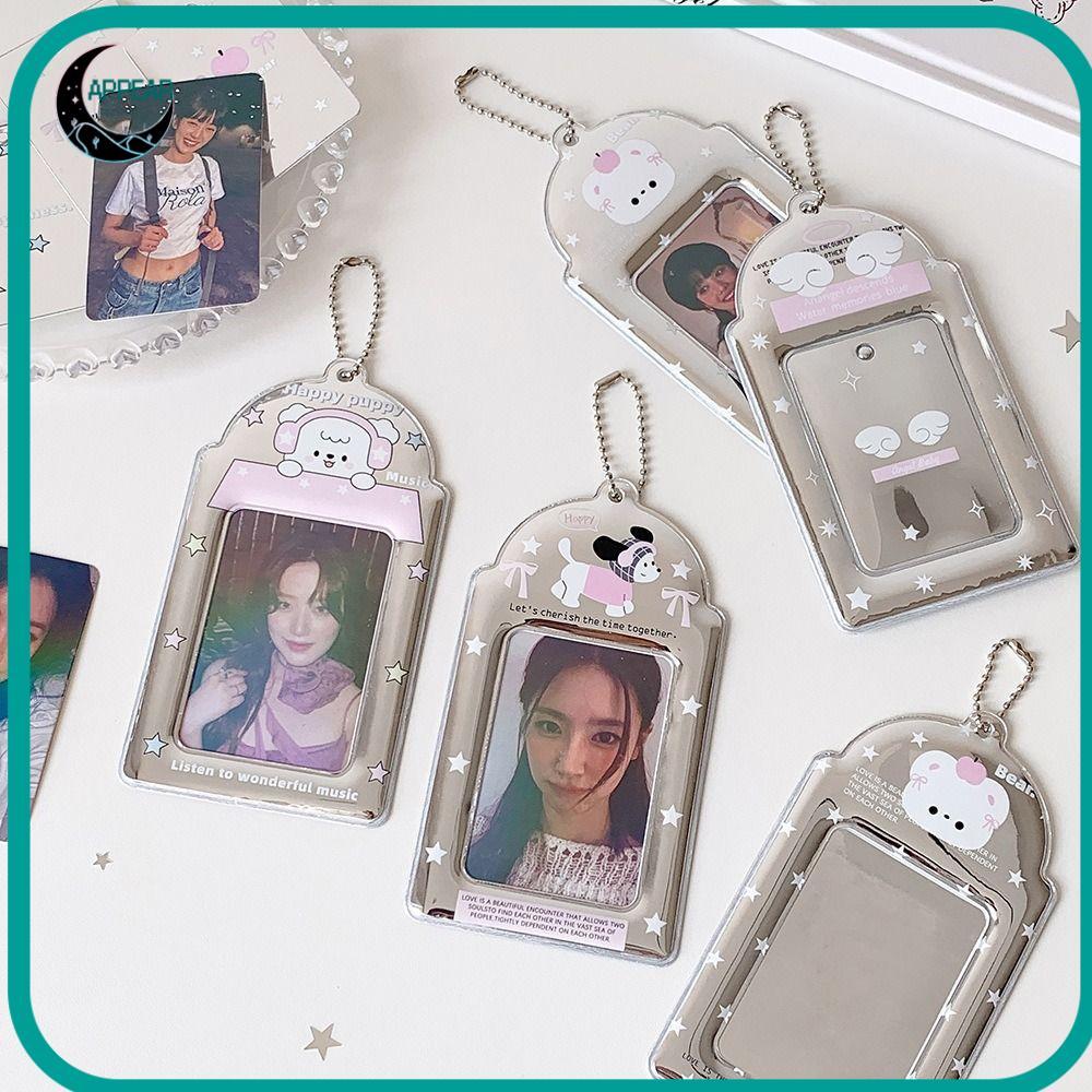 กรอบรูปสำหรับไอดอล จอแสดงผลรูปภาพ Star Kpop ซองใส่บัตรขนาด 3 นิ้ว พลาสติก PVC สีเงินสวยงาม