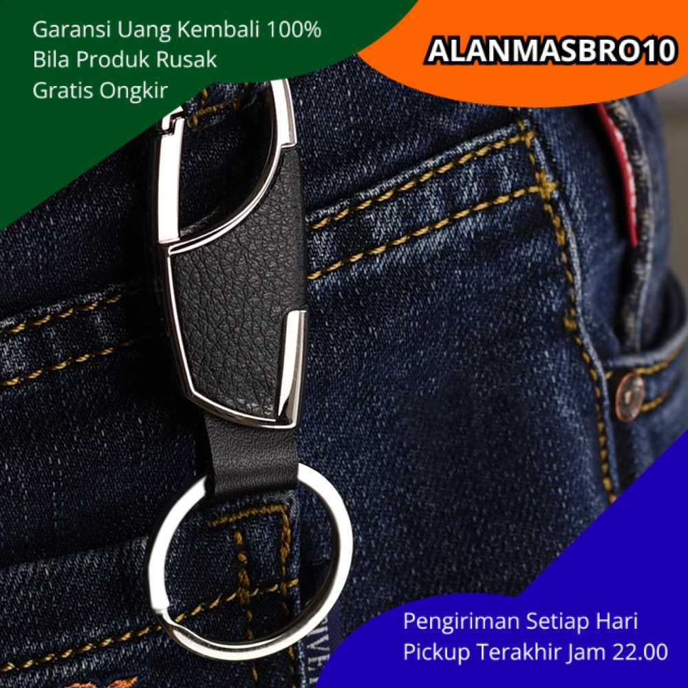 GANTUNGAN สังกะสีพวงกุญแจรถหนัง PU Luxury Design แหวนขนาดใหญ่ Carabiner ปฏิบัติรถอุปกรณ์เสริมเรียบง่