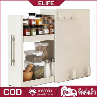 สไลด์ออกชั้นวางเครื่องเทศออแกไนเซอร์พร้อมที่จับและตะขอครัวชั…