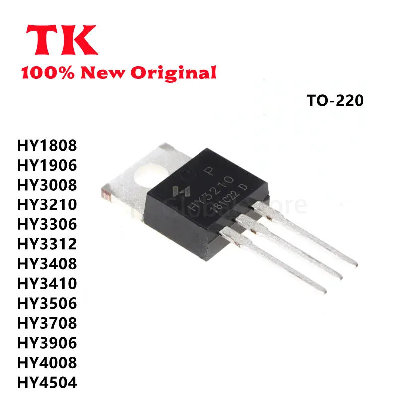 5PCS HY1808 HY1906 HY3008 HY3210 HY3306 HY3312 HY3408 TO-220 Field Effect ทรานซิสเตอร์