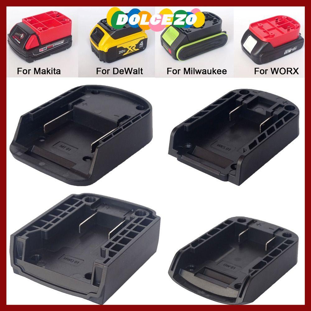 in stockDOLCEZO ขั้วต่อแบตเตอรี่, อะแดปเตอร์ DIY ABS ทนทาน, ฐานยึดแบบพกพาสําหรับ Makita/DeWalt/WORX/Milwaukee แบตเตอรี่ลิเธียม 18V