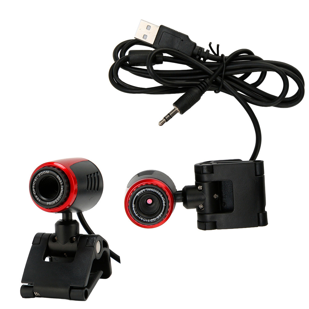 สนุก ~ USB2.0 พร้อม MIC HD Webcam Web Camera Cam 360 องศาสําหรับคอมพิวเตอร์พีซีแล็ปท็อปสําหรับ Skype