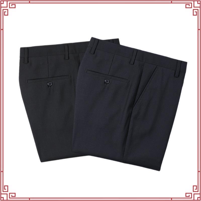 Hazard กางเกงขายาวสีพื้นมีจีบ ผ้า WOOL สีเทา