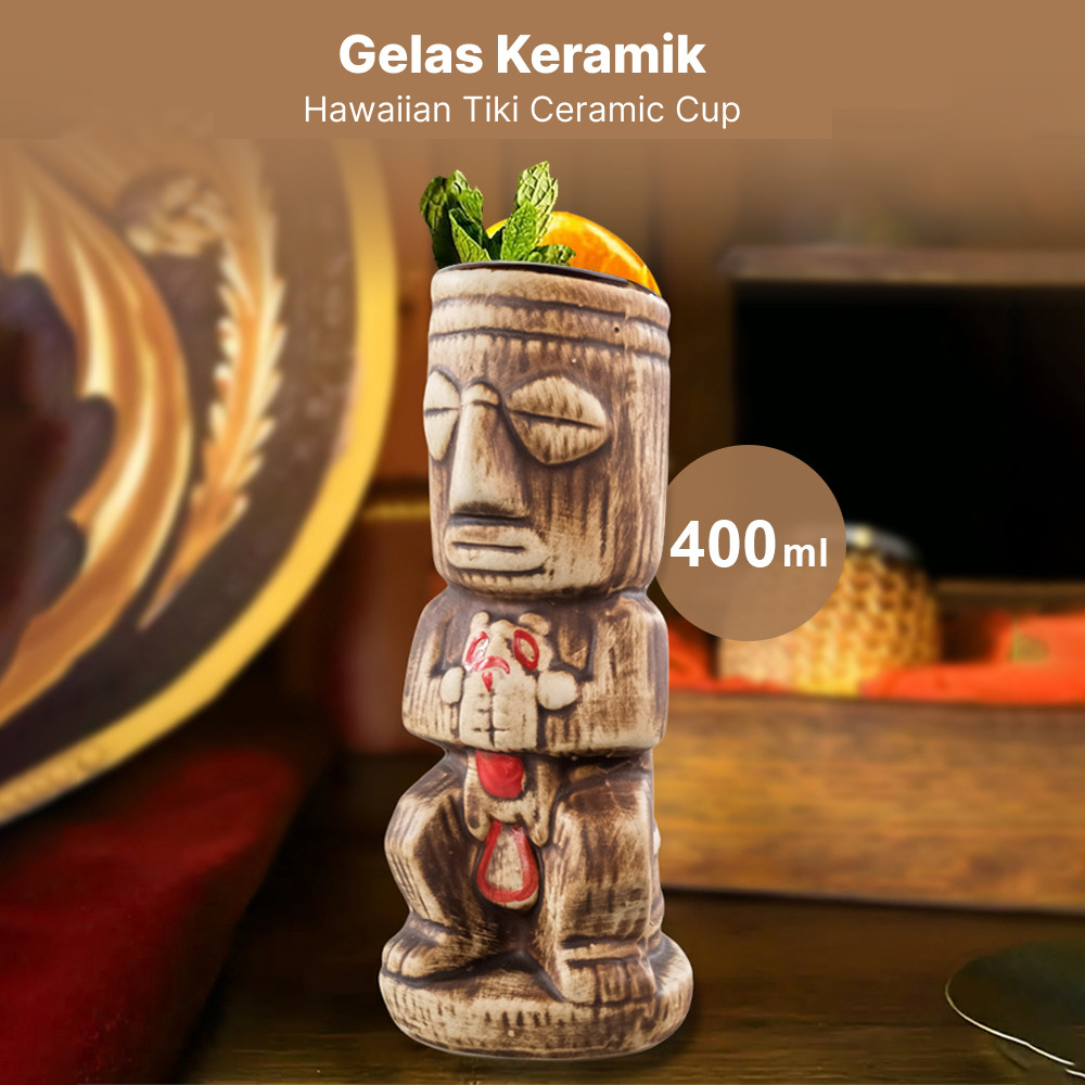 Tiki Ceramic Cup - OTS Hawaiian Coffee Tea Ceramic Cup