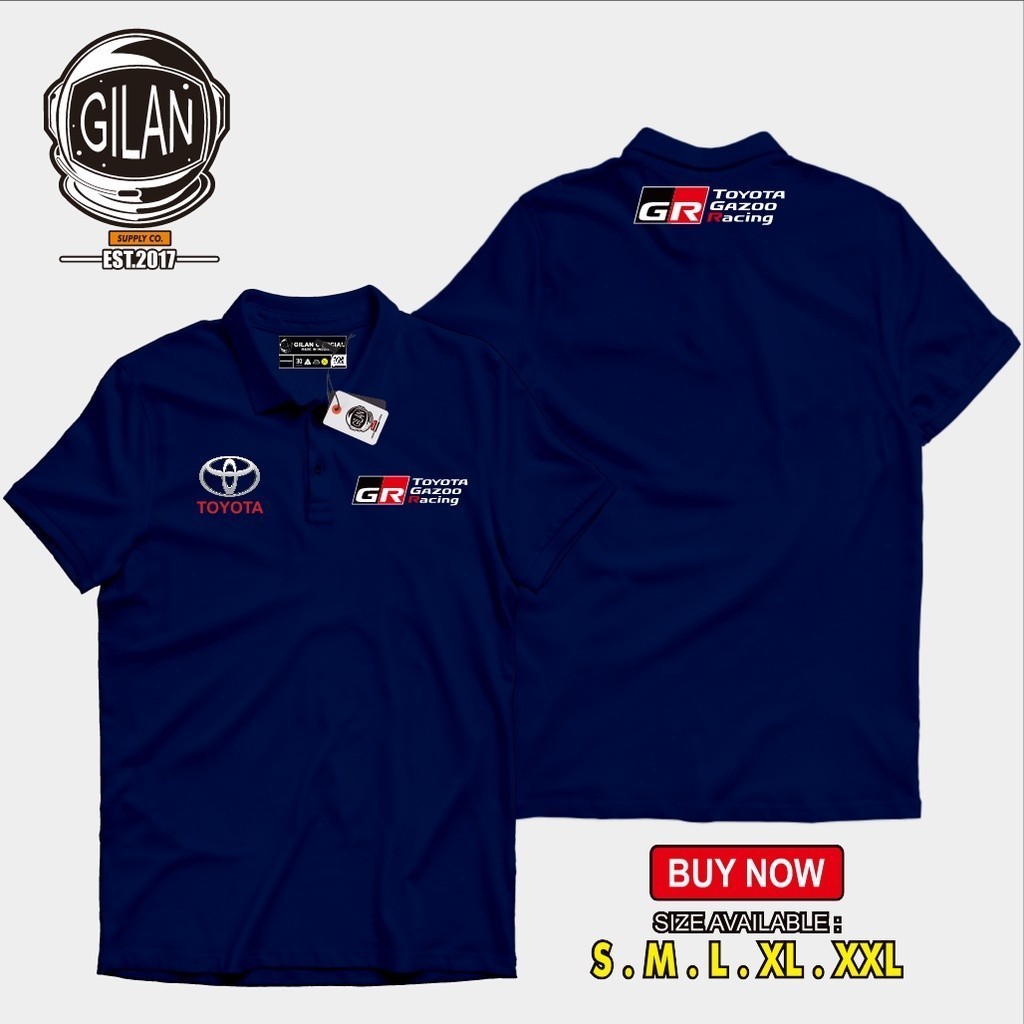 เสื้อโปโล Toyota Unisex ผ้าฝ้าย 100% ดีไซน์รถ.Auto-Themed ขนาด S-3XL ใส่ได้นานๆไม่อึดอัด