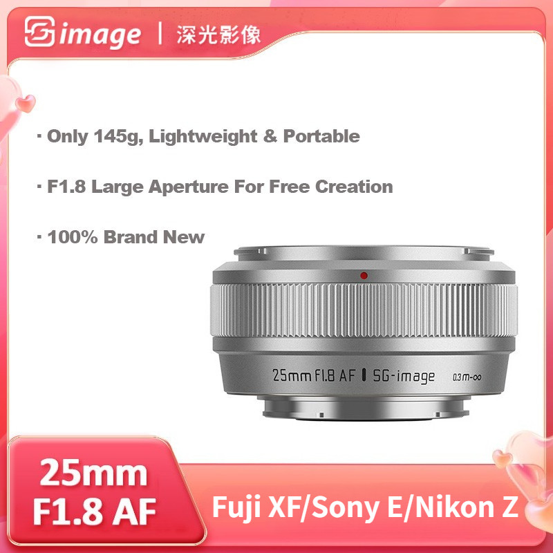 SG Image 25mm F1.8 AF APS-C Half-frame Auto-focusing เหมาะสําหรับ Fuji XF Sony E Nikon Z Light แบบพก