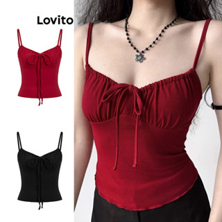 Lovito เสื้อกล้ามลำลองผูกด้านหน้าสำหรับฤดูร้อนสำหรับผู้หญิง …
