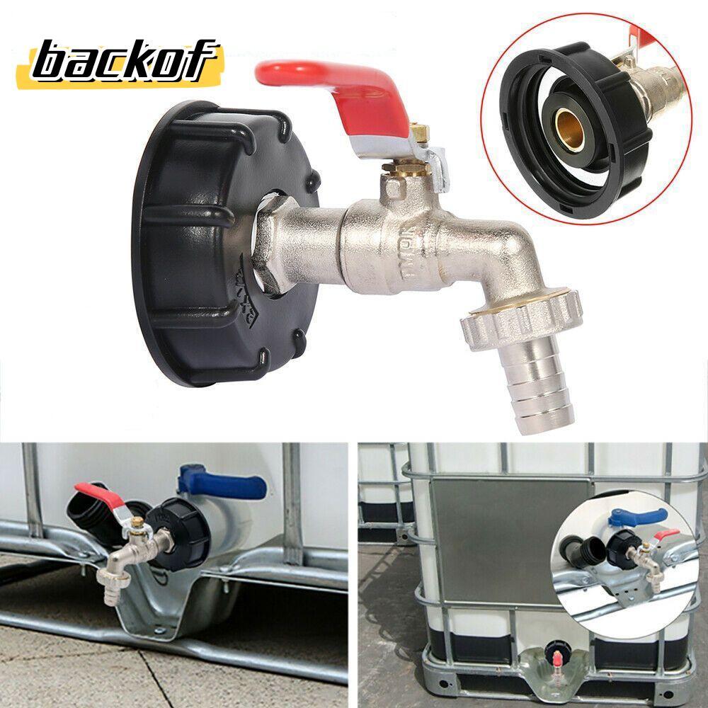 BACKOF Water Butt Tap, Valve Fitting 1/2 3/4 ขั้วต่อ IBC Tank Tap Adapter, ทนทาน S60*6 หยาบกระทู้เปลี่ยนก๊อกน้ําในครัวเรือน