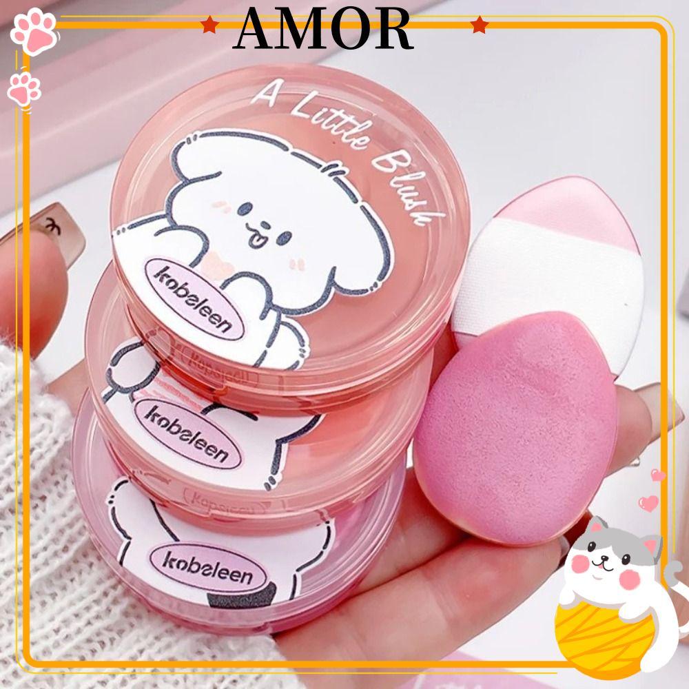AMOR Blush Cream, Relief Cat Footprint Natural Matte Pink Blusher, Contour Brightens Mousse Rouge Ma
