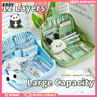 จัดส่งรวดเร็ว กระเป๋าดินสอ 12ชั้น ซองใส่เครื่องเขียนนักเรียน กระเป๋าเครื่องสำอางค์ จุของได้เยอะ