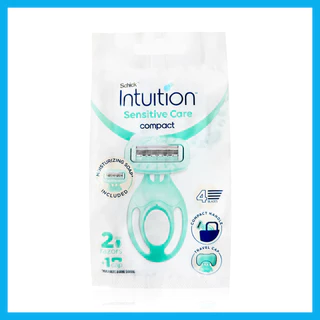 Schick Intuition Sensitive Compact 40g ชิค มีดโกน 2 ชิ้นและ Travel Cap.