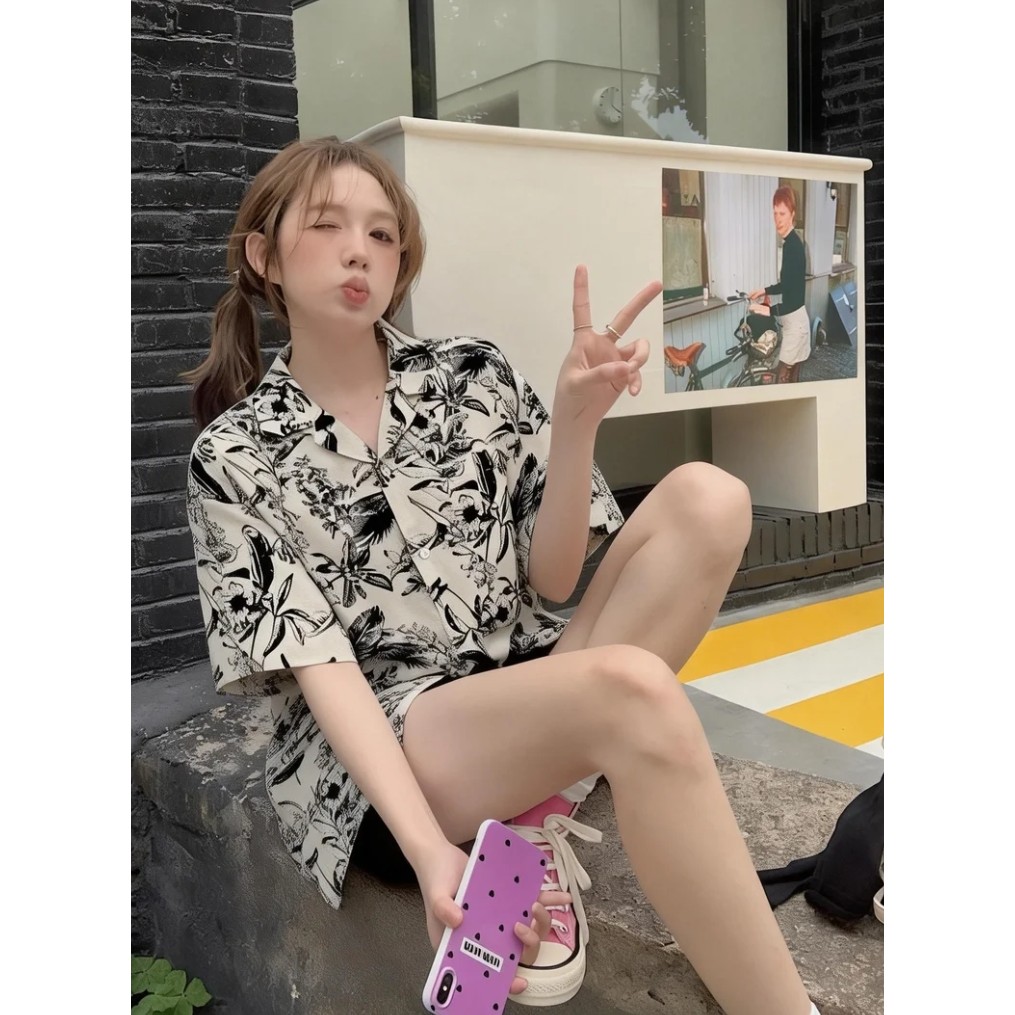 ญี่ปุ่นวินเทจผู้ชายฤดูร้อนคิวบาปกหมึกดอกไม้เสื้อ - รูปที่ 6