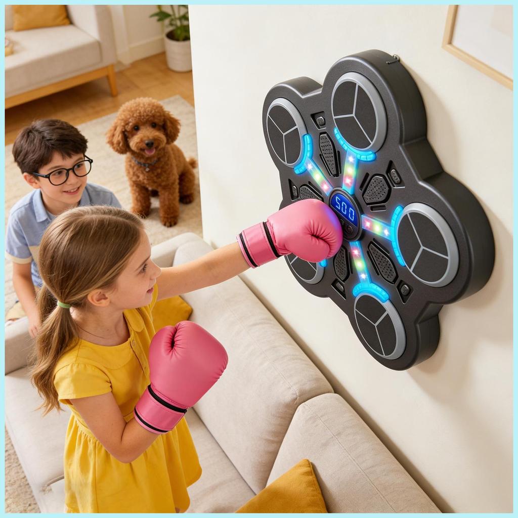 Musical Boxing Machine ของเล่นไฟฟ้าพร้อมถุงมือดนตรี Boxing Machine Training Pad สําหรับ Home Office 