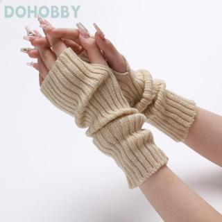 ถุงมือถักลายพังค์ สำหรับหญิงและชาย สีขาวและดำ ยาวจนถึงข้อมือ…