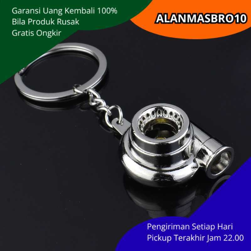 MESIN GANTUNGAN Original สังกะสีรถ Turbo รุ่นพวงกุญแจรถยนต์ Cool Turbo Machine Design สําหรับสไตล์ทน