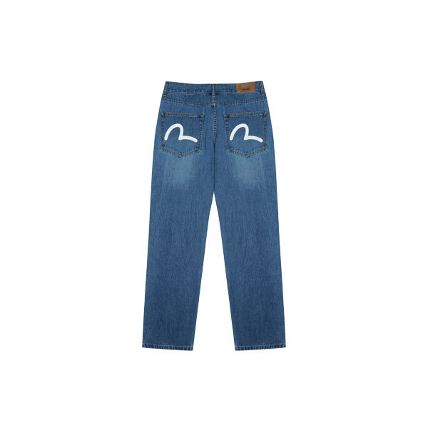 [EVISU] กางเกงเดนิม กางเกงยีนส์ Pocket Hills Straight Denim Pants Jeans - Medium Indigo (EW1MDP902_M