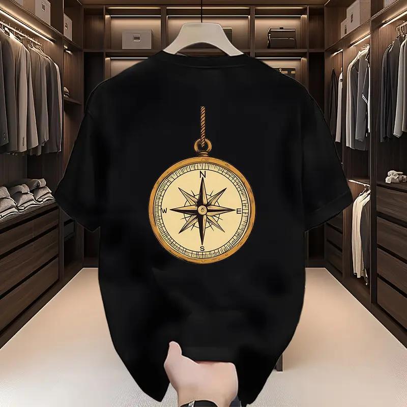 KATUN Distro เสื้อยืดผ้าฝ้ายหวีผู้ชาย I Graphics Adventure Compass Qibla I Cool สวมใส่สบายตลอดวัน I 