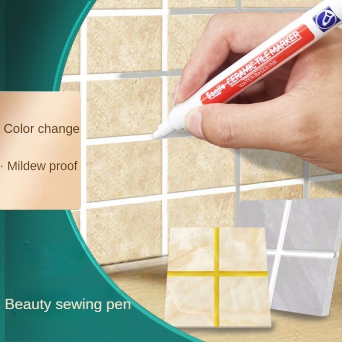 เซรามิค Grout Marker Tile Grout Marker Reform Wall Seam Pen สีขาว