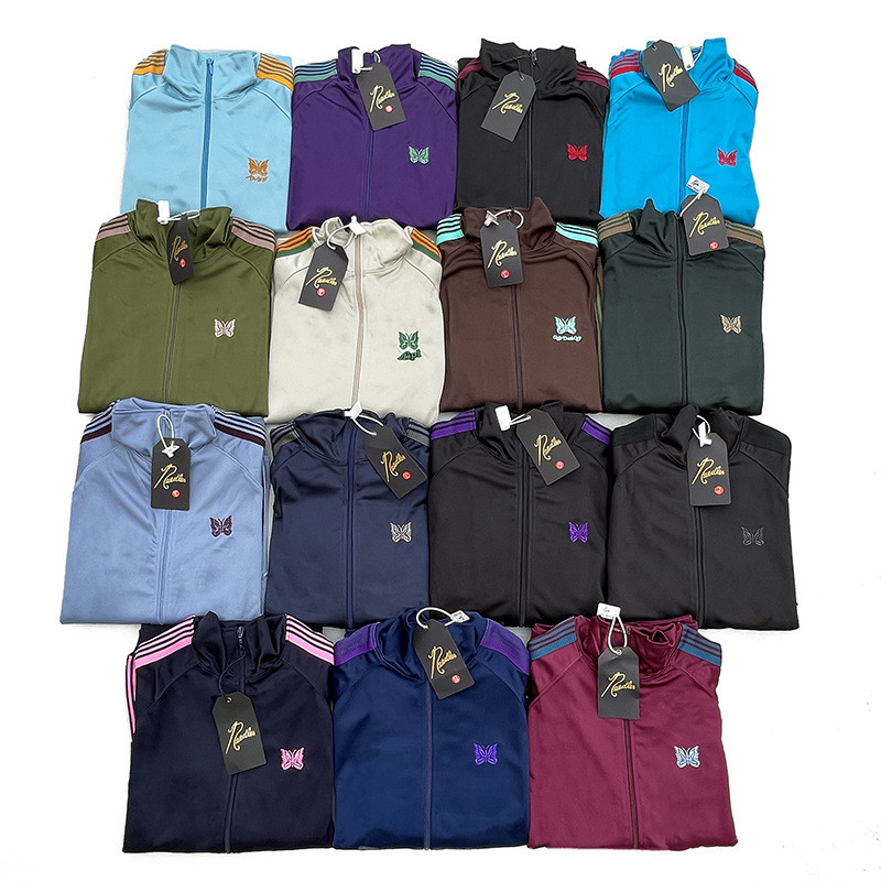 J6ZG NEEDLES TRACK Butterfly Embroidery Casual Jacket Unisex Simple Versatile Jacket