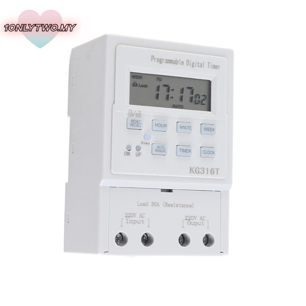 1ONLYTWO Digital Timer Switch, 30A Microcomputer Programmable Timer, Smart Home KG316T 1Min - 168H A