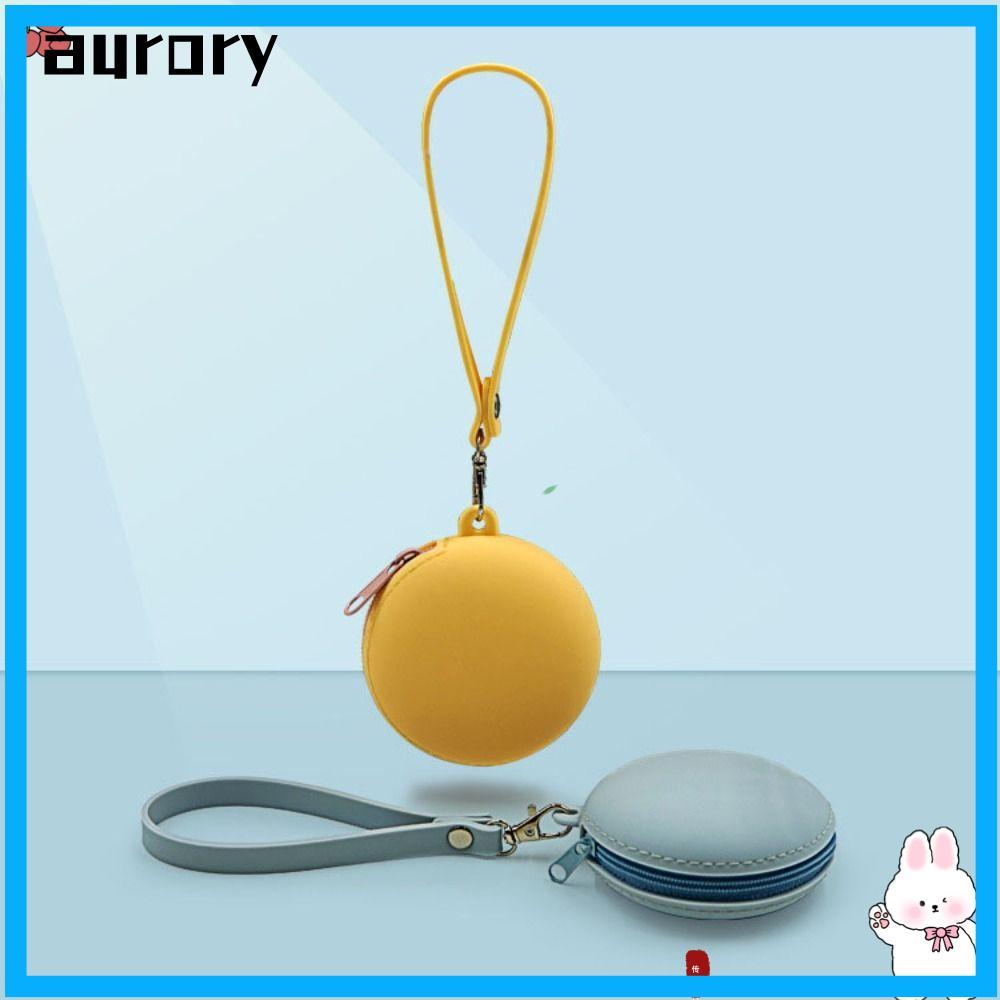 AURORY Coin Wallet, Silicone Round Coins Bag, Cute Key Ring Small Key Bag Kid